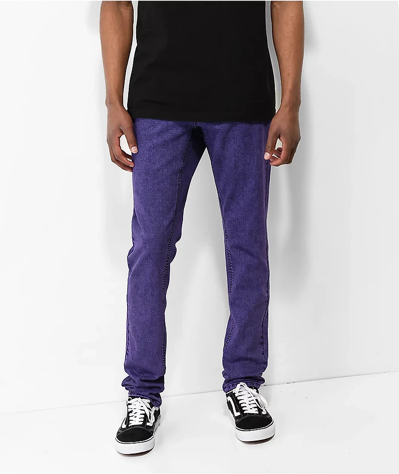 Ninth Hall Rogue Skinny Purple Acid Wash Jeans