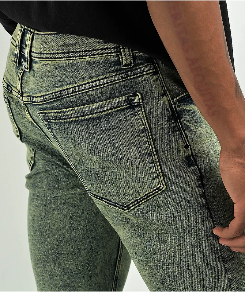 Ninth Hall Rogue Yellow Acid Wash Skinny Jeans