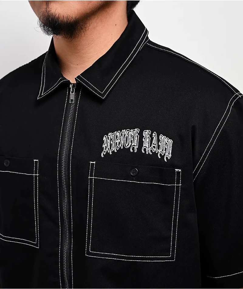 Ninth Hall Salvation Black Boxy Work Shirt