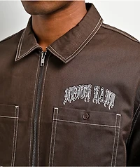 Ninth Hall Salvation Brown Zip Work Shirt