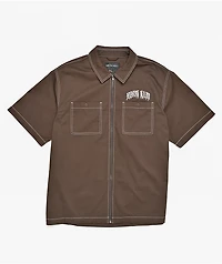 Ninth Hall Salvation Brown Zip Work Shirt