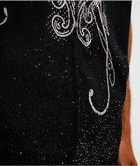 Ninth Hall Salvation Rhinestone Black Boxy Work Shirt