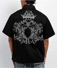 Ninth Hall Salvation Rhinestone Black Boxy Work Shirt