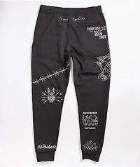 Ninth Hall Scribbles Dark Grey Jogger Sweatpants