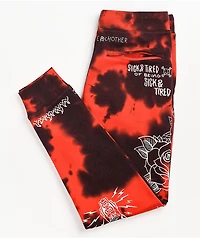 Ninth Hall Scribbles Red & Black Tie Dye Jogger Sweatpants