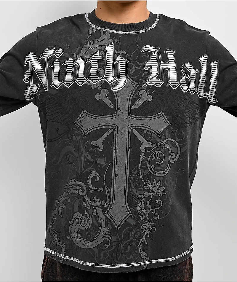 Ninth Hall Second Coming Black Wash Long Sleeve T-Shirt