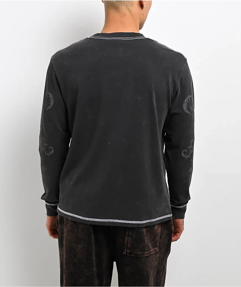 Ninth Hall Second Coming Black Wash Long Sleeve T-Shirt