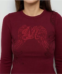Ninth Hall Selma Red Thermal Long Sleeve T-Shirt
