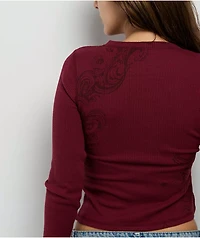 Ninth Hall Selma Red Thermal Long Sleeve T-Shirt
