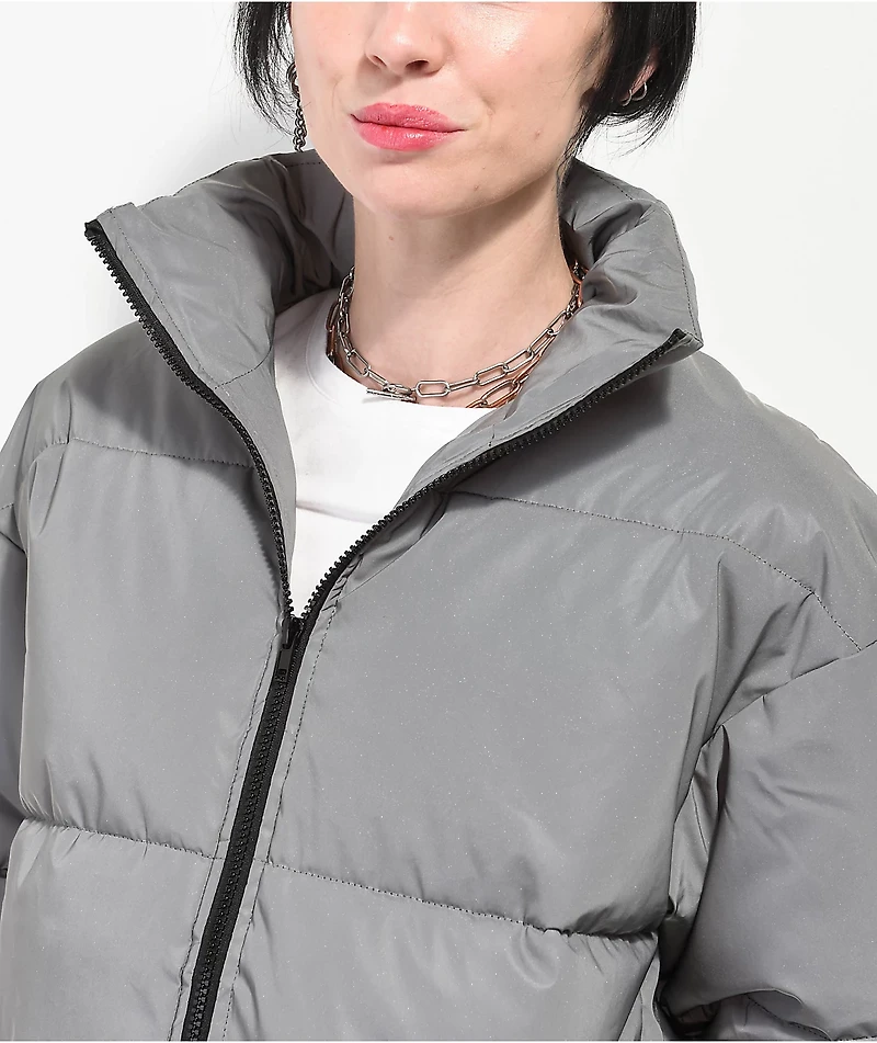 Ninth Hall Shae Reflective Silver Puffer Jacket