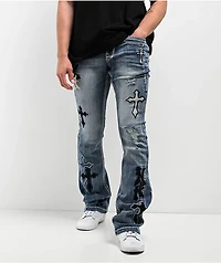 Ninth Hall Signal Crosses Light Blue Flared Jeans