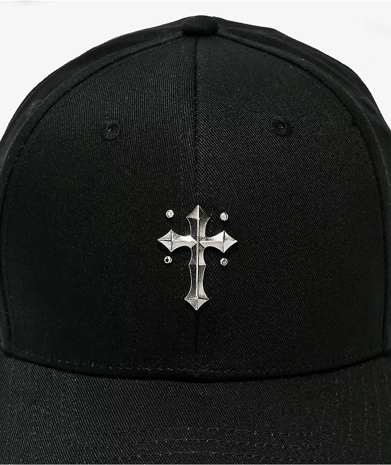 Ninth Hall Simple Cross Black Snapback Hat