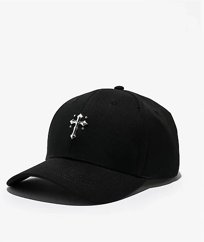 Ninth Hall Simple Cross Black Snapback Hat