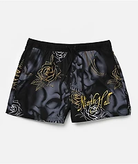 Ninth Hall Skull Crosses Black Board Shorts