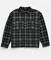Ninth Hall Solitaire Rhinestone Black & Grey Flannel Shirt
