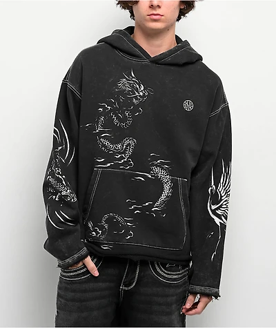 Ninth Hall Speak Easy Washed Black Hoodie