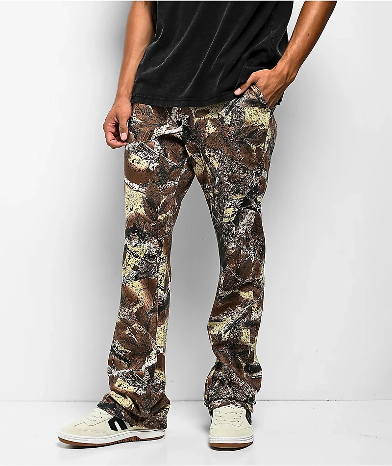 Ninth Hall Stacked Camo Flare Sweatpants