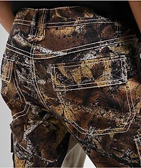 Ninth Hall Stacked Flare Beige Camo Cargo Pants