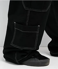 Ninth Hall Stash Black Baggy Cargo Sweatpants