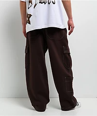 Ninth Hall Stash Brown Baggy Cargo Sweatpants