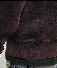 Ninth Hall Static Maroon Wash Zip Hoodie