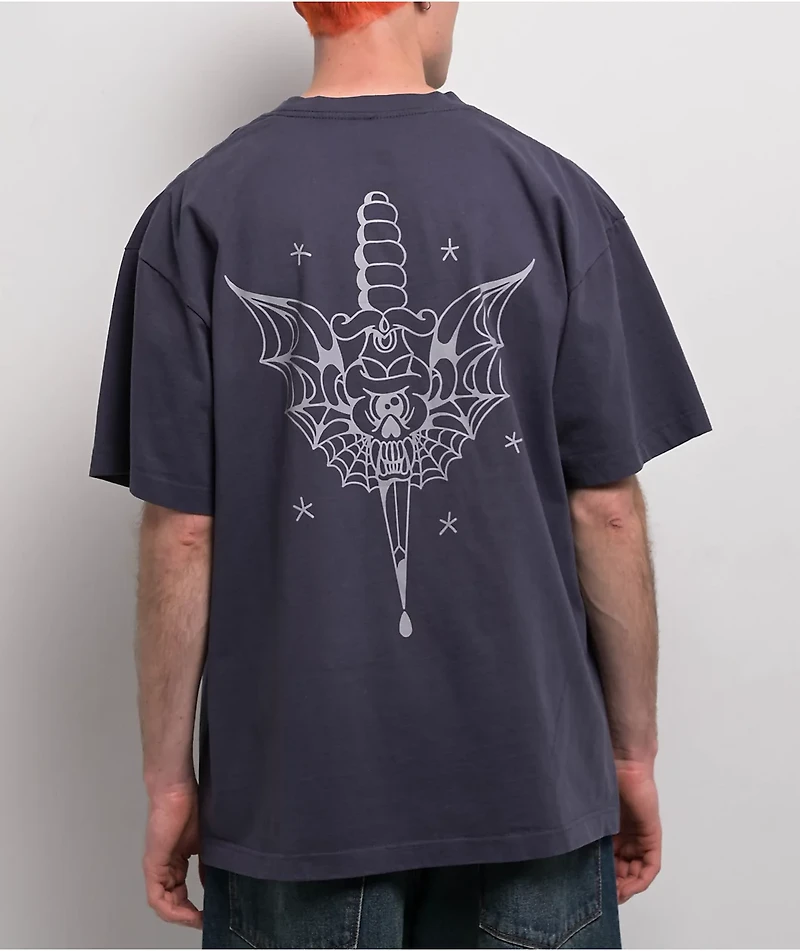 Ninth Hall Tattoo Outline Navy T-Shirt