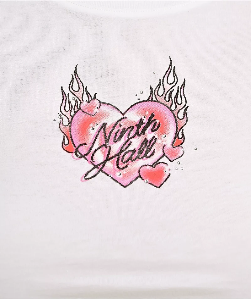 Ninth Hall Tiger Heart White Crop T-Shirt