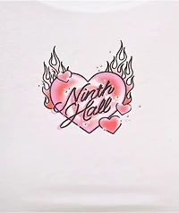 Ninth Hall Tiger Heart White Crop T-Shirt