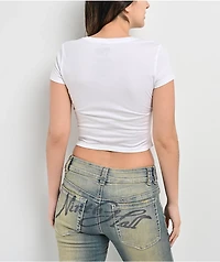 Ninth Hall Tiger Heart White Crop T-Shirt