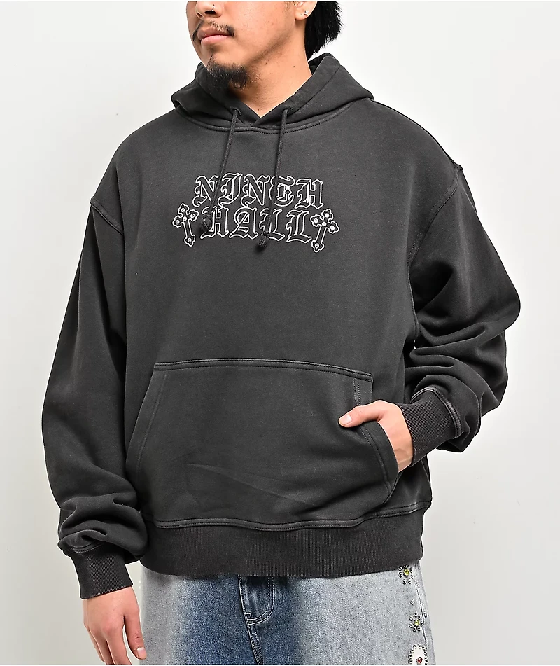 Ninth Hall Tone Def Charcoal Wash Hoodie