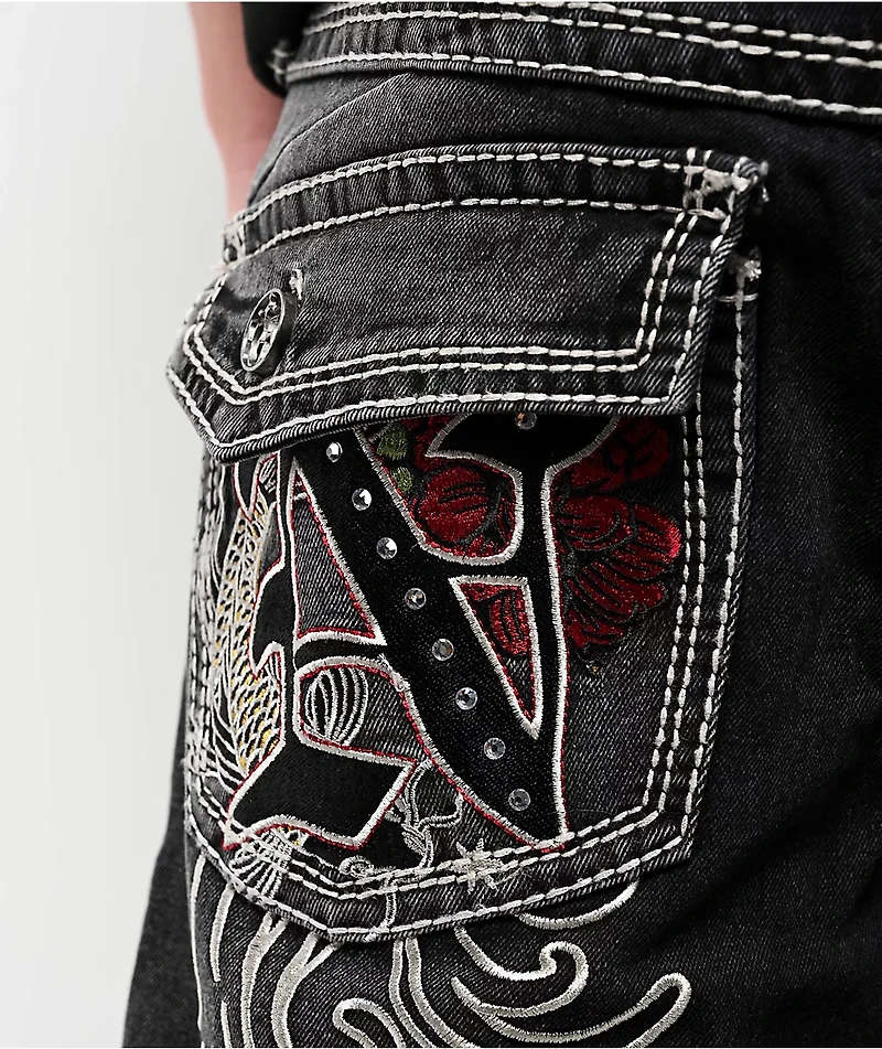 Ninth Hall Tout Slim Black Wash Denim Shorts