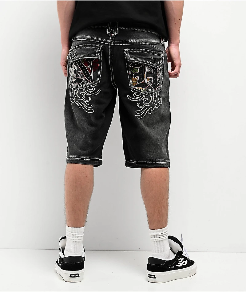Ninth Hall Tout Slim Black Wash Denim Shorts