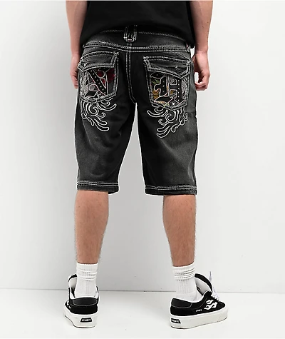 Ninth Hall Tout Slim Black Wash Denim Shorts