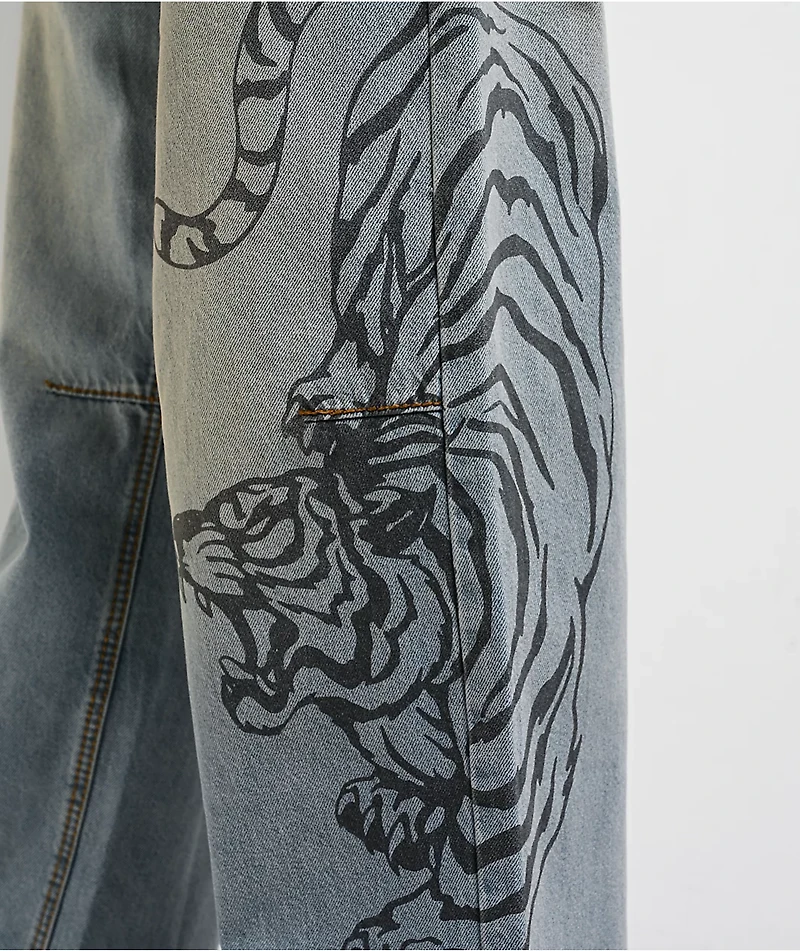 Ninth Hall Trina Growl Wide Leg Blue Wash Jeans