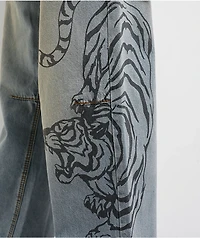 Ninth Hall Trina Growl Wide Leg Blue Wash Jeans