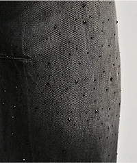 Ninth Hall Trina Rhinestone Black Wash Wide Leg Jeans