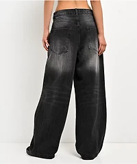 Ninth Hall Trina Rhinestone Black Wash Wide Leg Jeans