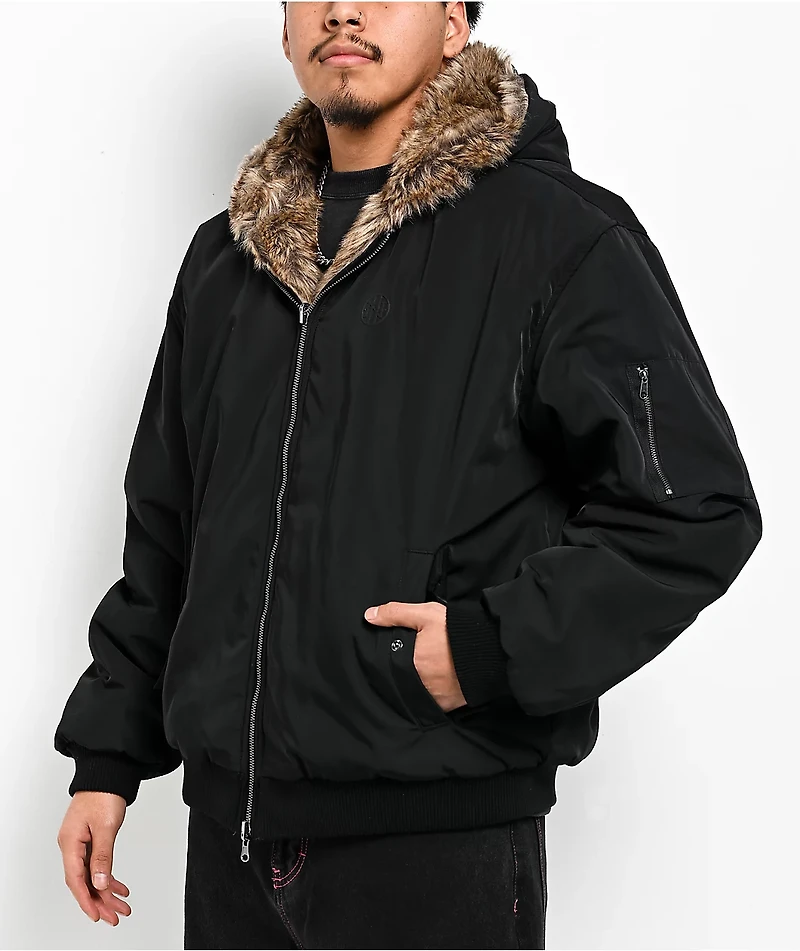 Ninth Hall Trip Black & Faux Fur Reversible Jacket