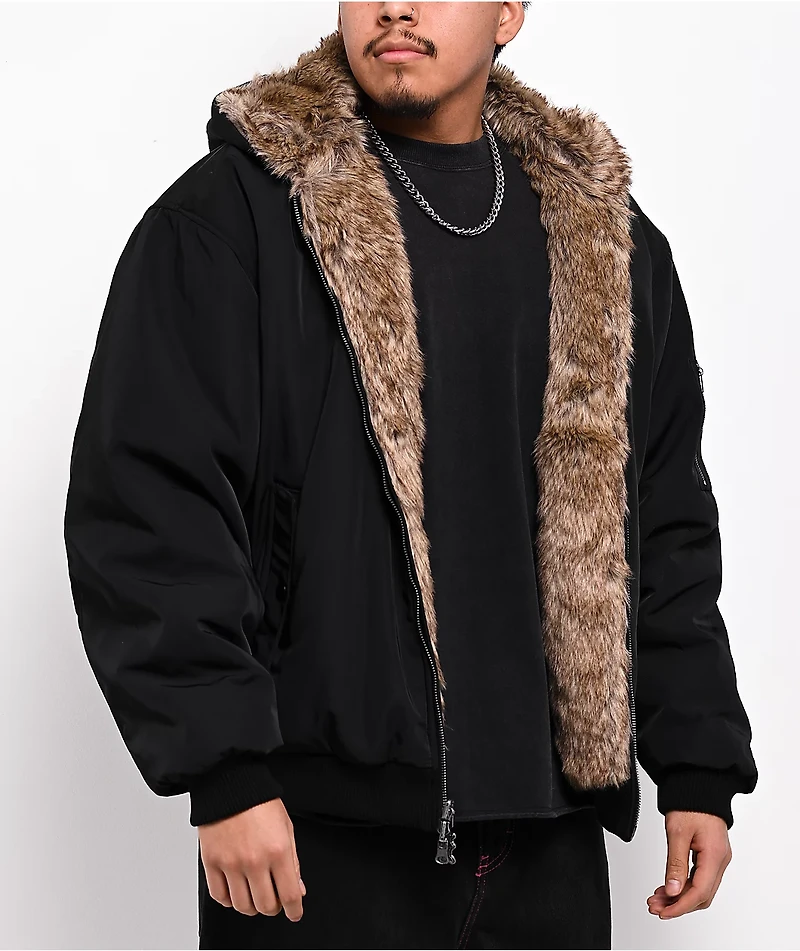 Ninth Hall Trip Black & Faux Fur Reversible Jacket
