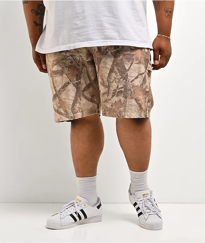 Ninth Hall Waylay Double Knee Camo Canvas Cargo Shorts