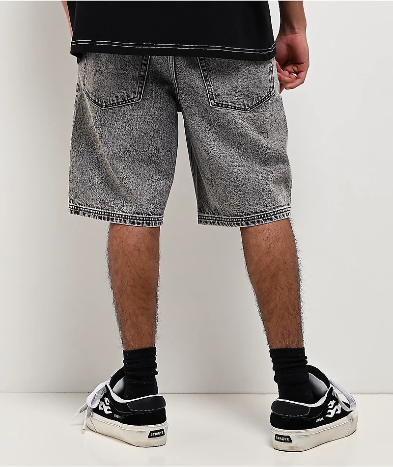 Ninth Hall Waylay Dragon Grey Wash Denim Shorts