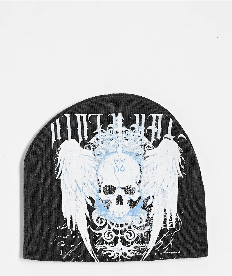 Ninth Hall Wings Dark Grey Skully Beanie
