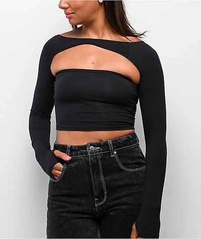Ninth Hall Winona Bolero Black Long Sleeve Shirt
