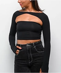 Ninth Hall Winona Bolero Black Shrug Tube Top Set