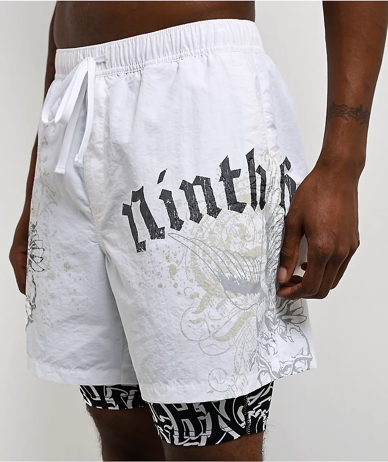 Ninth Hall Y2K Revival White Board Shorts