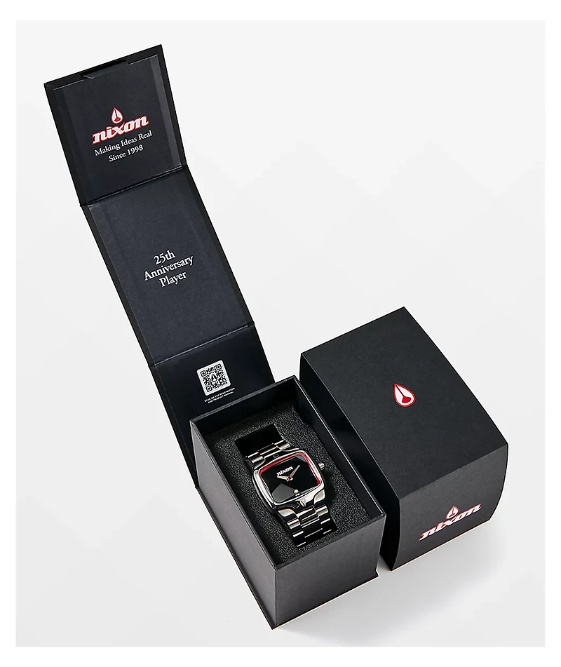 Nixon 25th Anniversary Player Silver Analog Watch