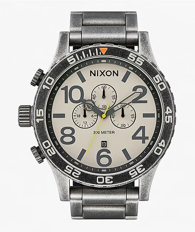 Nixon 51-30 Chrono Antique Silver & Pumice Analog Watch