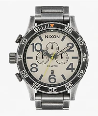 Nixon 51-30 Chrono Antique Silver & Pumice Analog Watch