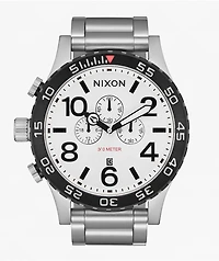 Nixon 51-30 Chrono Silver & White Lume Analog Watch
