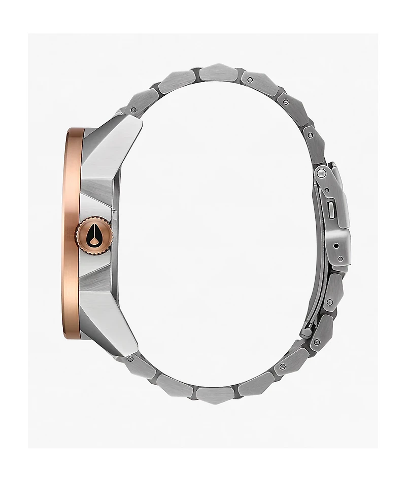 Nixon Corporal Silver, Rose Gold & Black Analog Watch